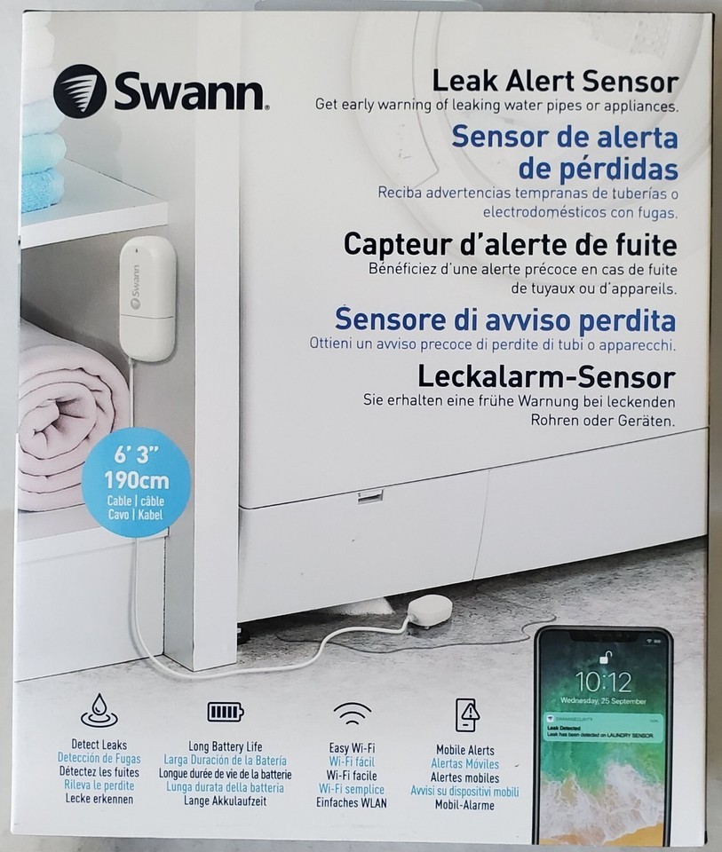 Swann Leak Alert Sensor - White - Detect Leaks Mobile Alert Brand New In... - $7.90