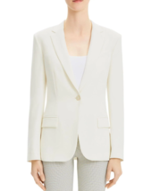 THEORY Damen Blazer Staple Classic Crepe Solide Weiß Größe US 4 I1109102 - £137.56 GBP