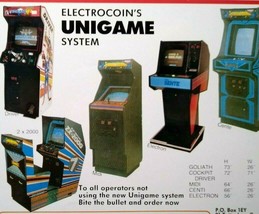 Unigame Arcade Flyer GT ZX 2000 Original NOS 1986 Electrocoin Vintage Pr... - $61.28