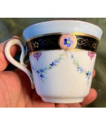 Hand Painted Gold Gilt w/ Flowers Floral Garland Antique Porcelain Tea C... - $37.43 CAD
