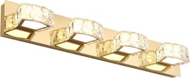 Crystal Vanity Light Dimmable 4-Lights Bathroom Lighting Fixtures 30&quot; Inch Moder - £52.41 GBP