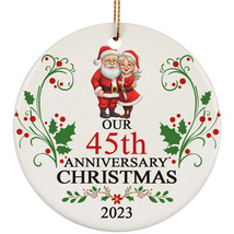 Cute Santa Claus Couple 45th Anniversary 2023 Ornament Gift 45 Years Christmas - £11.83 GBP