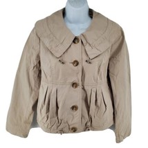 Ann Taylor Loft Utility Cotton Jacket Size S Women Beige Khaki Tan  - £21.32 GBP