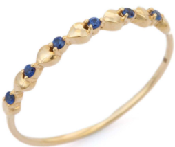 14K Yellow Gold Sapphire Ring - £81.35 GBP