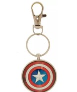 Marvel Captain America Shield Pewter Key Ring Backpack Clip - $222.57 MXN