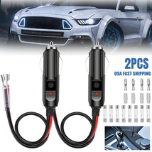 2x 12V Car Fused Cigarette Lighter Adapter Male Plug Leads LED Light Rep... - $15.99