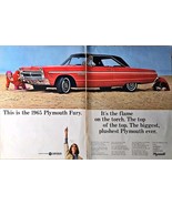 1965 Chrylser Red Plymouth Fury Vintage Print Ad 1964 - $197.87 MXN