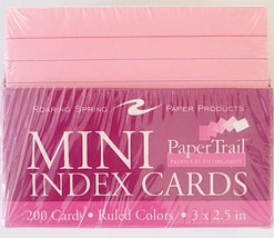 PaperTrail Ruled Index Cards, 3&quot; x 2.5&quot;, Assorted Colors, Index Cards, - £6.27 GBP