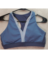 Aerie Sports Bra Womens Medium Blue Mesh Polyester Cross Back Wide Strap... - $25.26 CAD