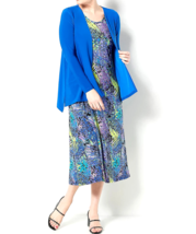 Attitudes Renee Como Jersey Midi Dress &amp; Cardigan Set- BLUE BUTTERFLY, M... - £29.70 GBP