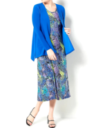 Attitudes Renee Como Jersey Midi Dress &amp; Cardigan Set- BLUE BUTTERFLY, M... - £28.12 GBP