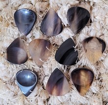 Set of 10 Buffalo Horn Guitar picks plectrum with thumb and finger impre... - $25.00