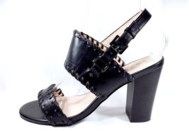 NICOLE MILLER NY Women High Heel Black Slingback Sandal Size 8 Western Victoria - £30.44 GBP