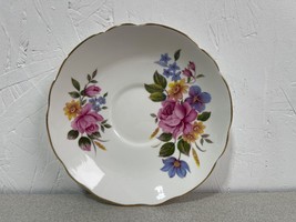Regency Fine Bone China England Saucer Pink Blue Yellow  floral 5.5&quot; - $150.53 MXN