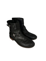 UGG Australia Womens Boots 1001661 FABRIZIA Black Leather Harness Moto Sz 8.5 - £32.50 GBP