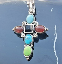 Vintage 925 Sterling Silver Reversible Cross Pendant - £34.26 GBP