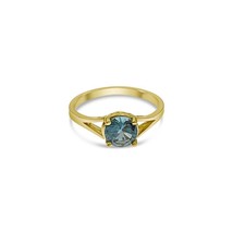 10k Gold Birthstone Ring Blue Women Band Size 7.5 - £175.17 GBP