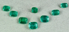Certified Natural Emerald Cushion Cut Set 8Pc 8.70 Ct Gemstone For Designing Set - £1,290.71 GBP