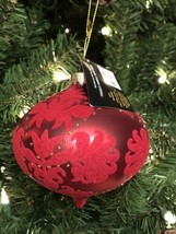 Robert Stanley Christmas Ornament Glass Finial Red Flocked Victorian Pat... - $15.79