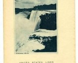 United States Lines Menu S S Manhattan Niagara Falls on Cover 1940 - $16.83