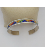 Kabyle Bracelet Silver Berber Enamel Moroccan Cuff Vintage Tribal Antiqu... - $94.05