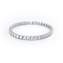 Authentic Crislu Accented Solitaire Tennis Bracelet in Platinum (8.55 ct.) - £168.56 GBP