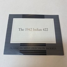 Franklin Mint Certficate of Authenticity ONLY for The 1942 Indian 422 - £7.87 GBP
