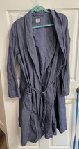 VTG Polo Ralph Lauren Navy Blue Long Cotton Robe S/M Polo Horse Men’s Collar Tie - £18.46 GBP