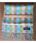 100% Cashmere Scotland Scarf Wrap Multicolor Patchwork Blues, Greens, Peach - €24,72 EUR