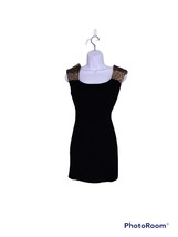 GUESS Size Small Black Cocktail Dress Gold Sequin Cap Sleeves - £9.87 GBP