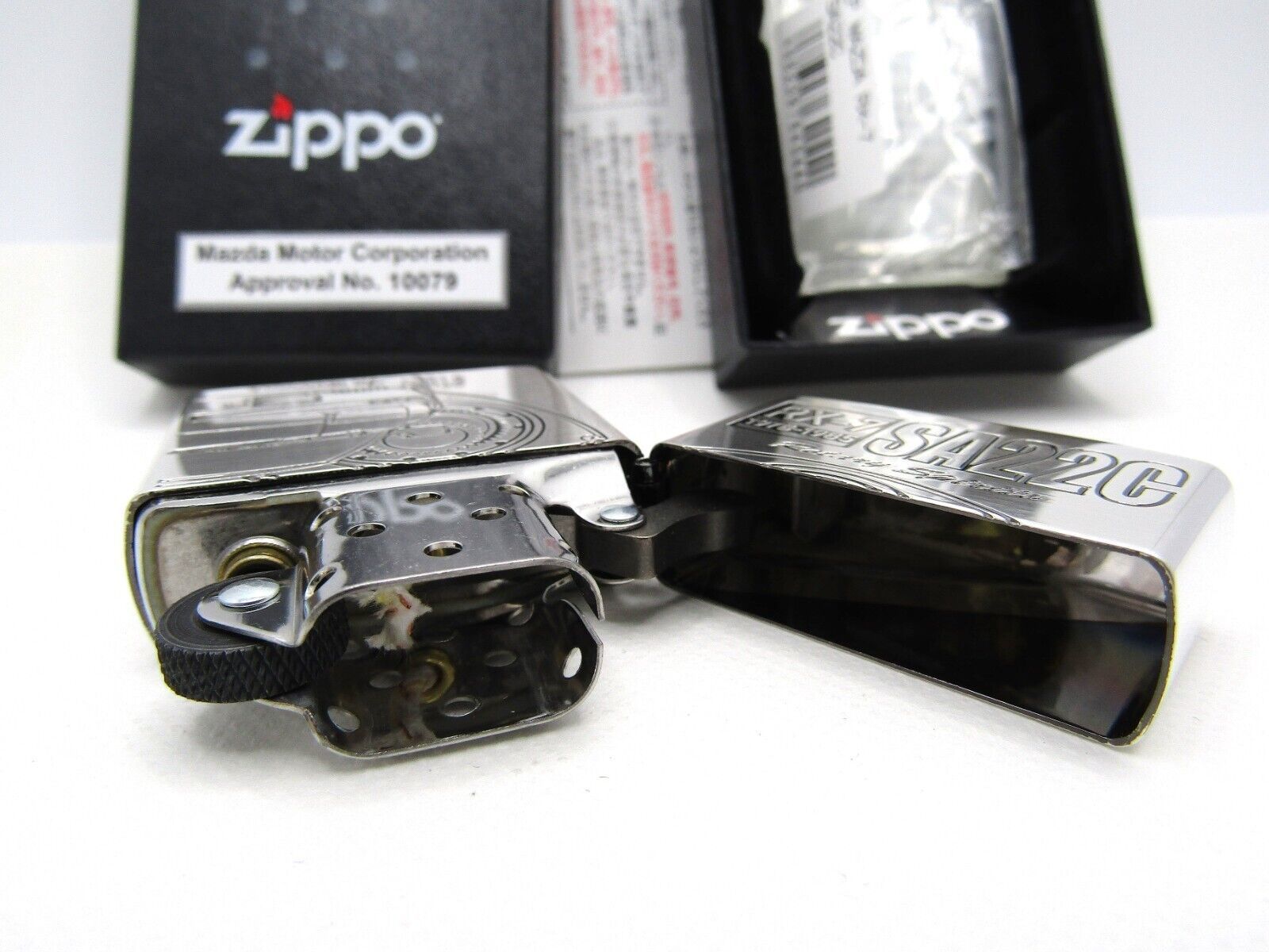 Mazda RX-7 SA22C Engraved Zippo Oil Lighter 2023 MIB