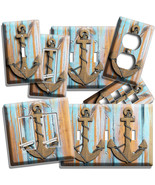 NAUTICAL ANCHOR RUSTIC WOOD LOOK LIGHT SWITCH OUTLET WALL PLATE ROOM HOM... - £12.79 GBP+