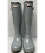 Hunter Tall Back Adjustable Boot Womens Rain Boots Light Blue sz US 6 W2... - £38.84 GBP
