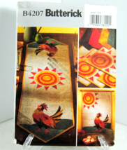 Butterick Sewing Pattern B4207 No Sew Applique Rooster Wall Hanging Runner UNCUT - £5.09 GBP