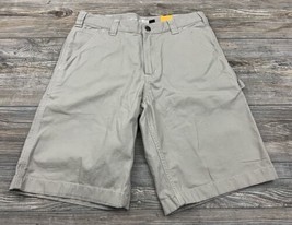 Carhartt Shorts Mens 32 Beige Rugged Flex Relaxed Fit Canvas Utility Wor... - $24.75