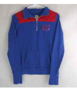 Vintage NCAA KU Kansas University Jayhawks 1/4 Zip Sequined Sweatshirt S... - €17,15 EUR