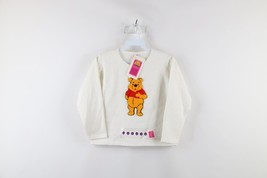 NOS Vintage 90s Girls Size Medium Winnie the Pooh Crewneck Sweatshirt White - $29.65
