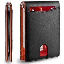 Minimalist Slim Wallet for Men with Money Clip RFID Blocking Front Pocket Leathe - £58.02 GBP