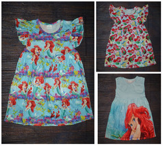 NEW Ariel Little Mermaid Girls Boutique Sleeveless Dress 2T 3T 4T 5-6 6-7 7-8 - £8.82 GBP