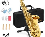 As- Student Alto Saxophone E Flat Gold Lacquer Alto Beginner Sax Full Ki... - £466.23 GBP