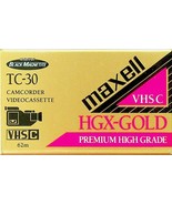 Maxell TC-30 VHS-C HGX-GOLD Video Tape - New Unopened