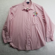 Las Olas Womens Button Up Blouse Size Large Librarian Embroidered Pink S... - $17.81