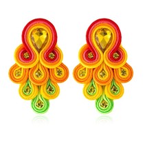 KPacTa Fashion Soutache Handmade Long Earring Ethnic Jewelry Women Crystal Decor - £13.90 GBP