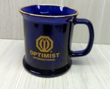 Optimist International Cobalt Blue Glass Gold Coffee Mug - $14.84