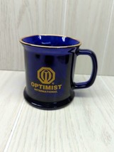 Optimist International Cobalt Blue Glass Gold Coffee Mug - £11.72 GBP