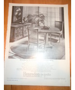 Vintage Henredon Fine Furniture Print Magazine Advertisement 1966 - $6.77 CAD
