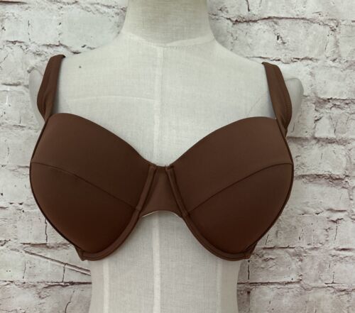 Primary image for Victoria Secret Pink Bikini Top Women Medium DD Push-Up Padded Underwire Brown