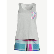 Joyspun Women s Print Tank Top and Shorts Pajama Set  2-Piece  Size L (12-14) - £5.07 GBP