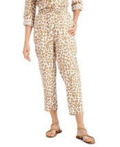 allbrand365 designer Womens Animal Print Linen Drawstring Pants,White,Small - £34.76 GBP