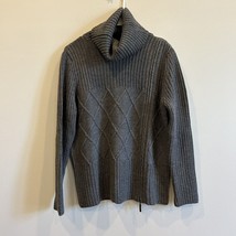 OLSEN Europe Gray Turtleneck Size 10 Merino Wool Acrylic Blend Zipper De... - $24.75